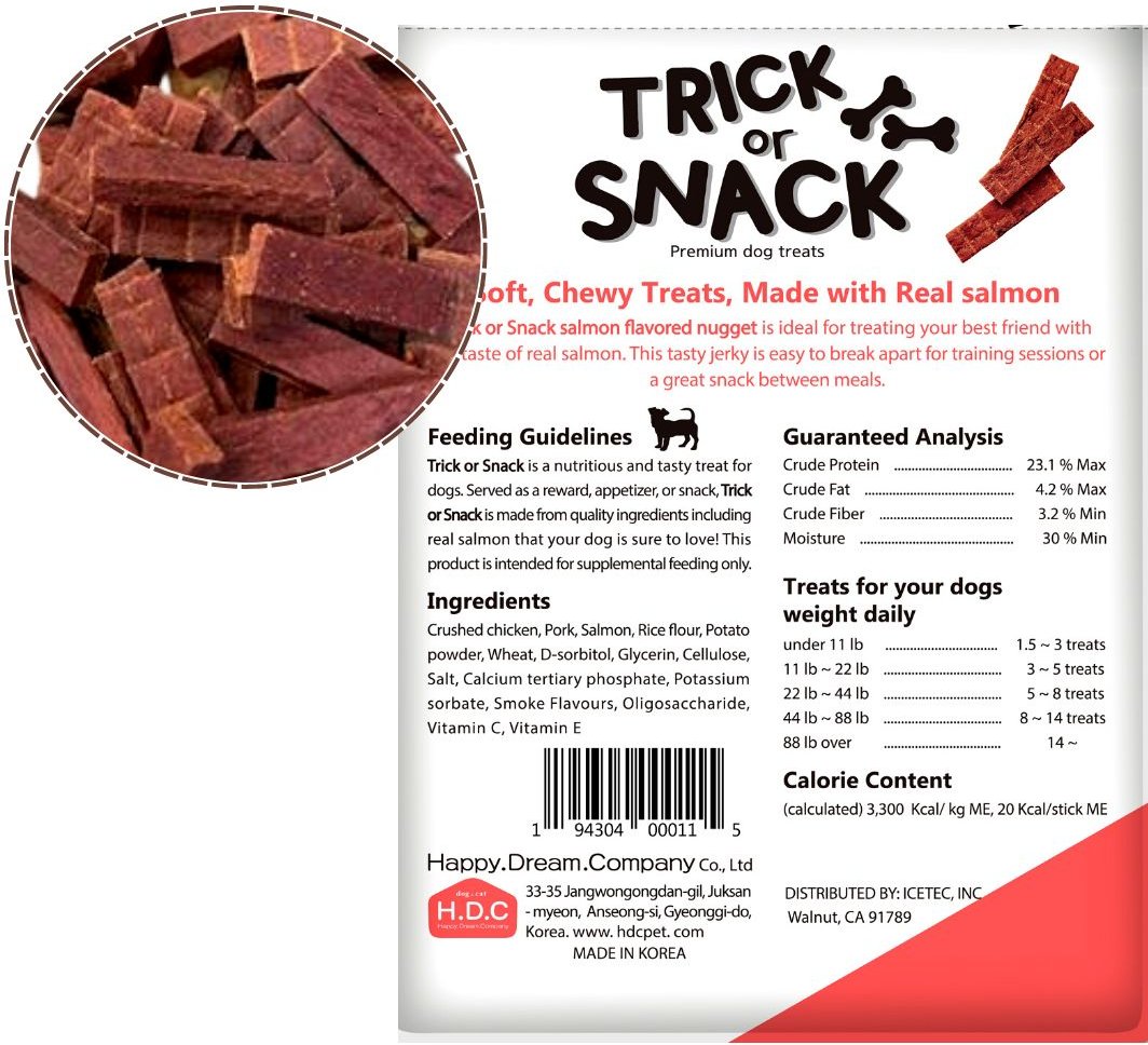 Trick or Snack Natural Smoked Delicious Soft Tender Nutritious Healthy Salmon Jerky Dog Treats， 1-lb bag