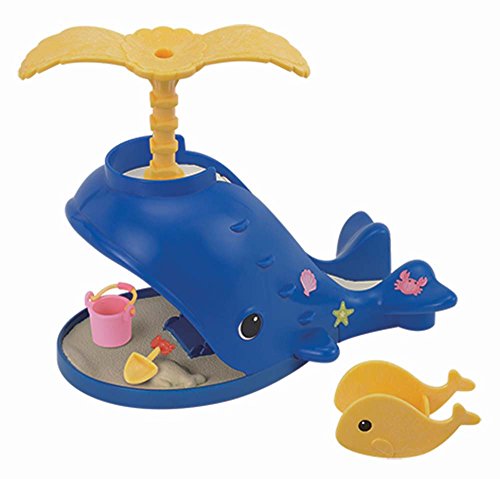 Calico Critters Splash and Play Whale - Have a Fun Day in the Sun - Includes a Slide, Sand Box, Bucket, Shovel, and Rocker -