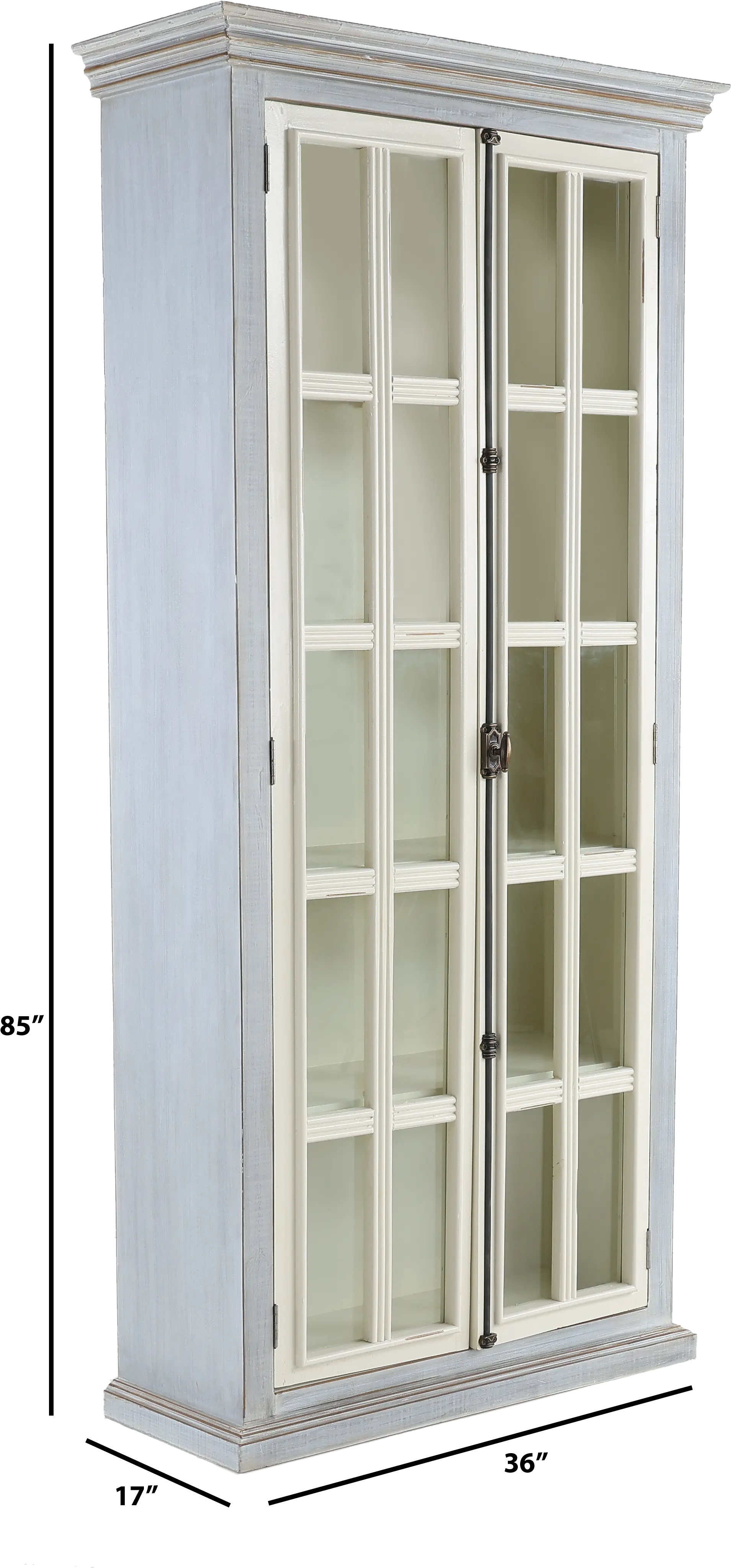 Florence Gray Two Tone Tall Display Cabinet