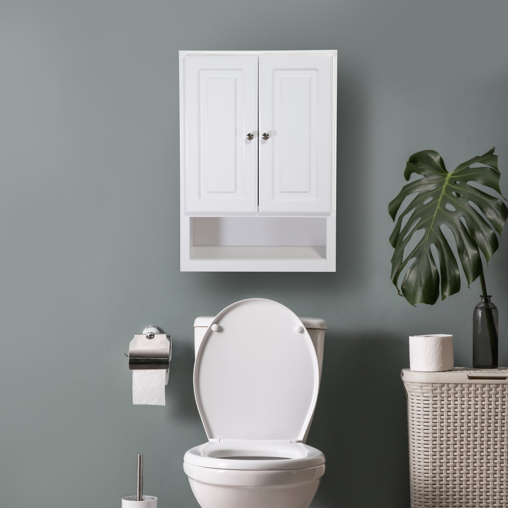 Design House Concord Fully Assembled 2-Door Bathroom Wall Cabinet in White