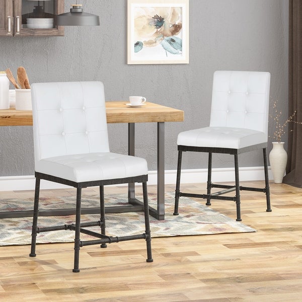 Commonwealth Faux Leather Counter Stools by Christopher Knight Home