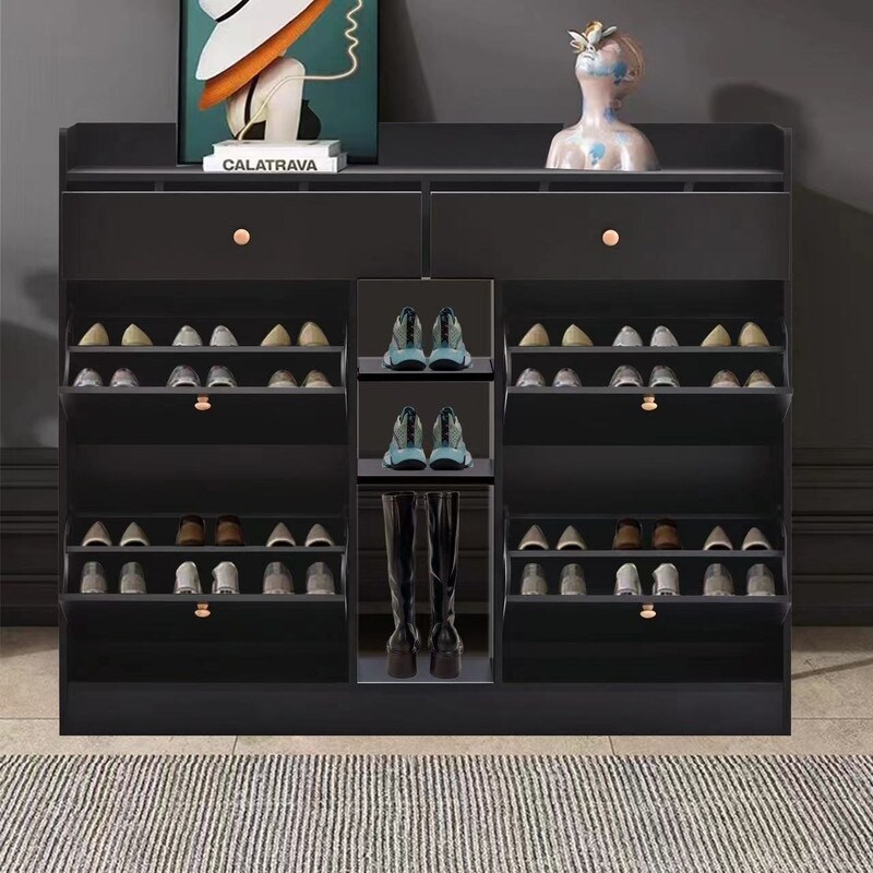 19 pairs of shoes cabinet with 4 Flip Drawers