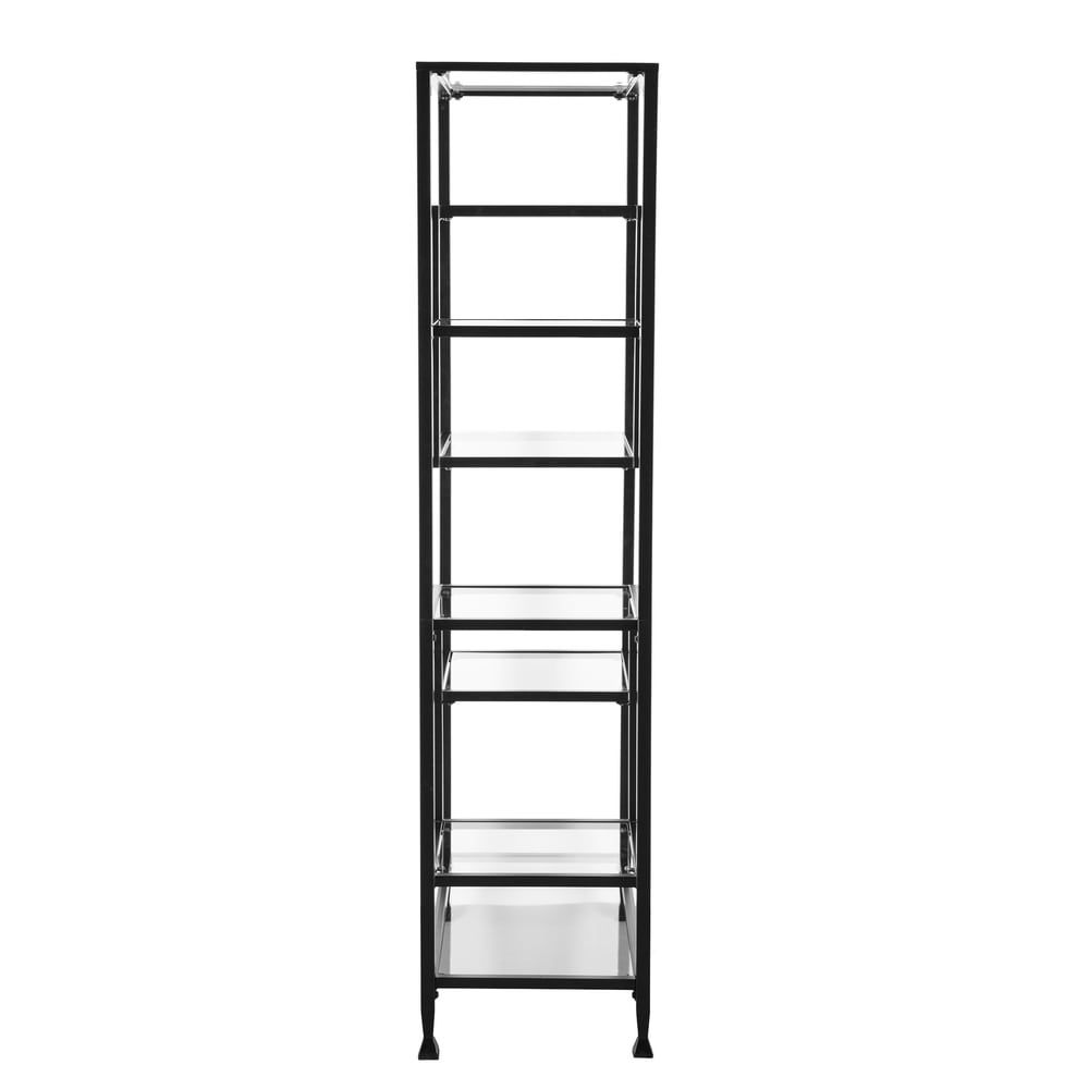 SEI Furniture Jensen Metal Asymmetrical Display Bookcase Etagere