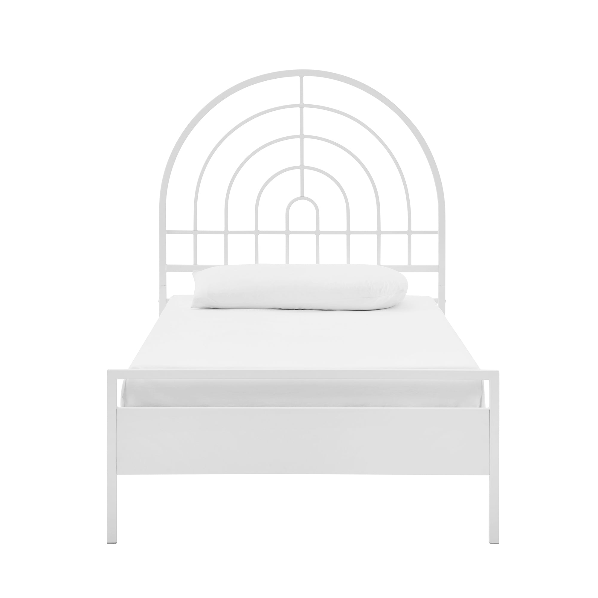 Manor Park Contemporary Metal Arch Twin Bed, White