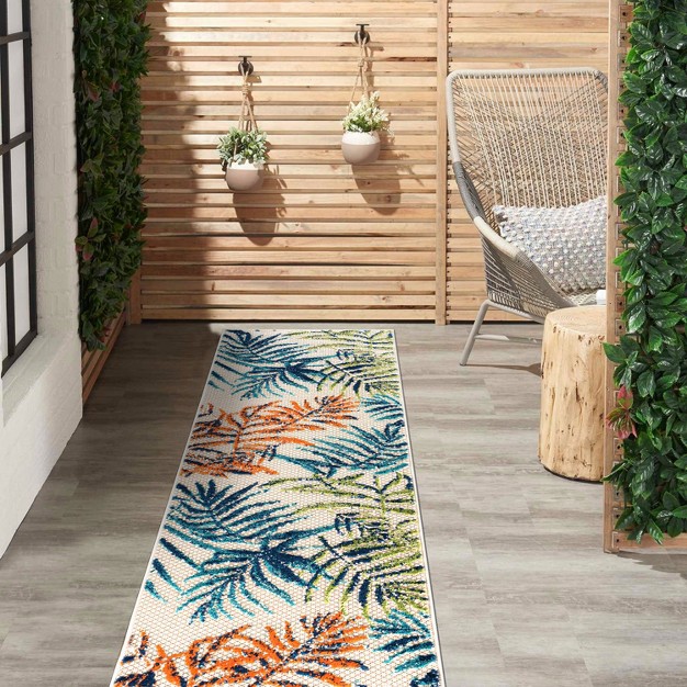 World Rug Gallery Bahama Palm Frond Floral Indoor outdoor Area Rug