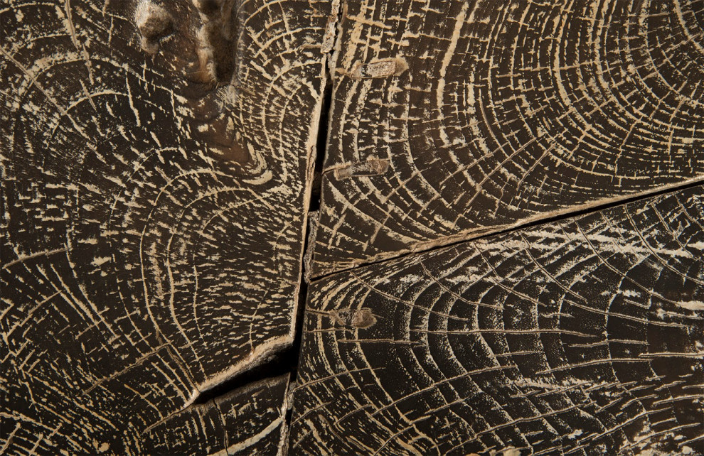 Driftwood Top Coffee Table  Black Wash   Industrial   Coffee Tables   by HedgeApple  Houzz