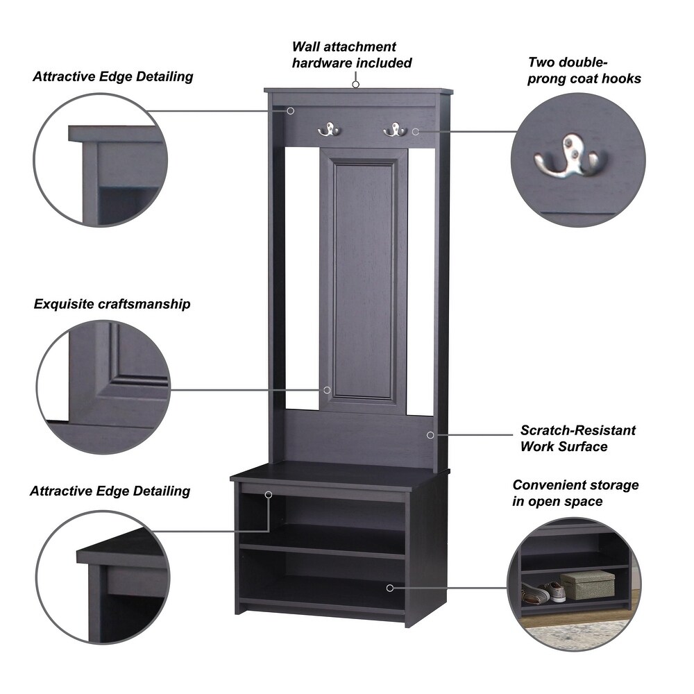 Saint Birch Lambert Casual Contemporary Hall Tree   Shoe Bench
