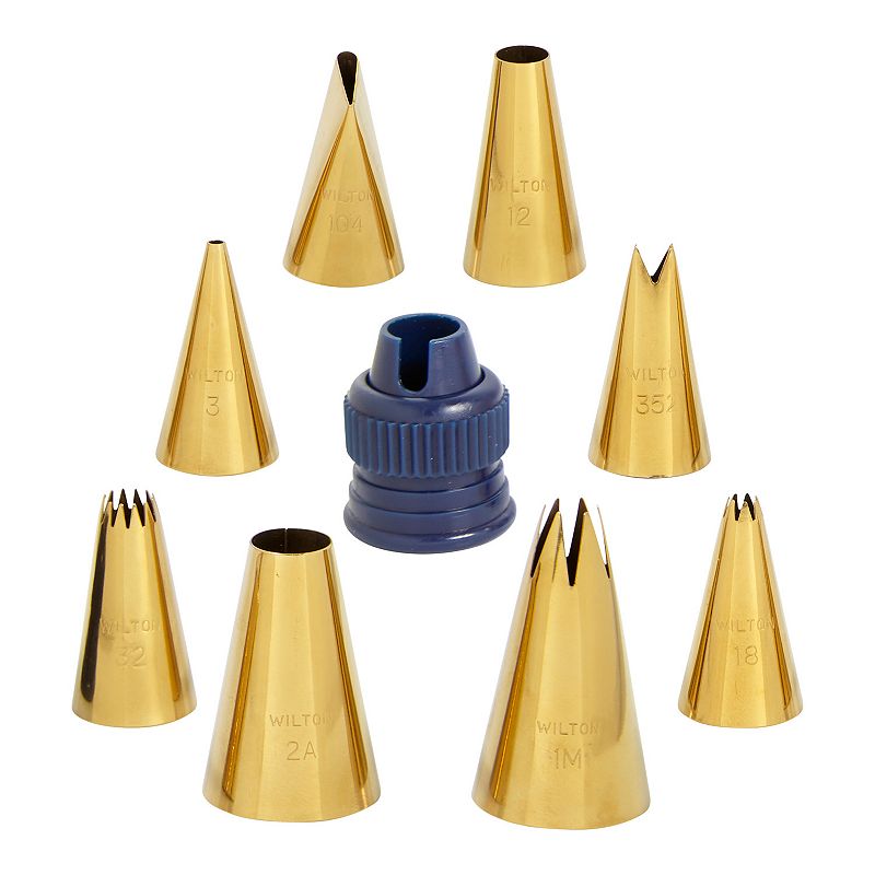 Wilton Navy 17-pc. Blue and Gold Piping Tips and Cake Decorating Supplies Set