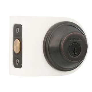 Baldwin Prestige Carnaby Venetian Bronze Exterior Entry Knob and Single Cylinder Deadbolt Combo Pack Featuring SmartKey Security 380RDBCYKSMB11P
