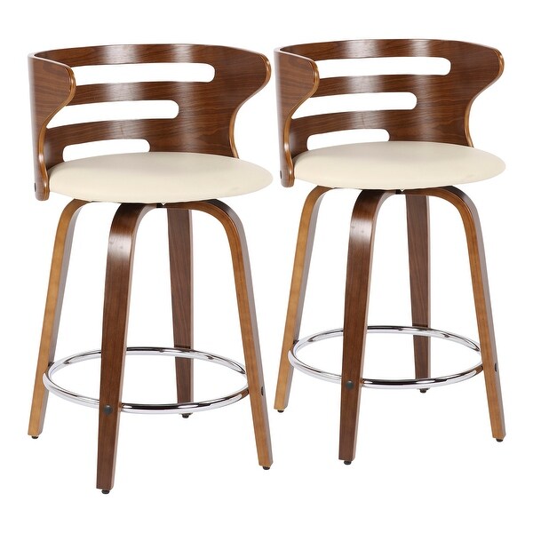 Carson Carrington Cranagh Mid-century Modern Upholstered Counter Stools (Set of 2) - N/A