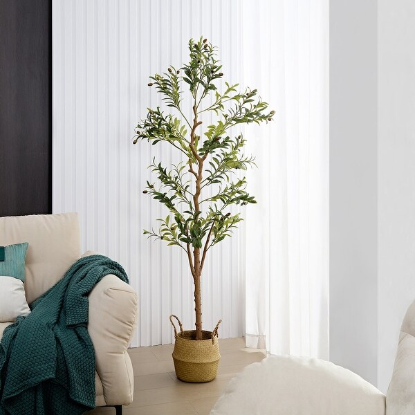 VECELO 59~71 Inch Artificial Olive Tree