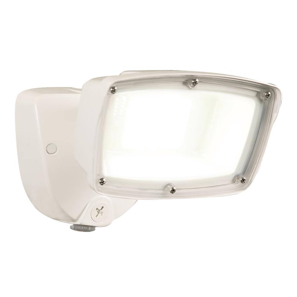 Halo FSL 150-Watt 180 White Outdoor Integrated LED Flood Light with Dusk to Dawn FSL503TIW