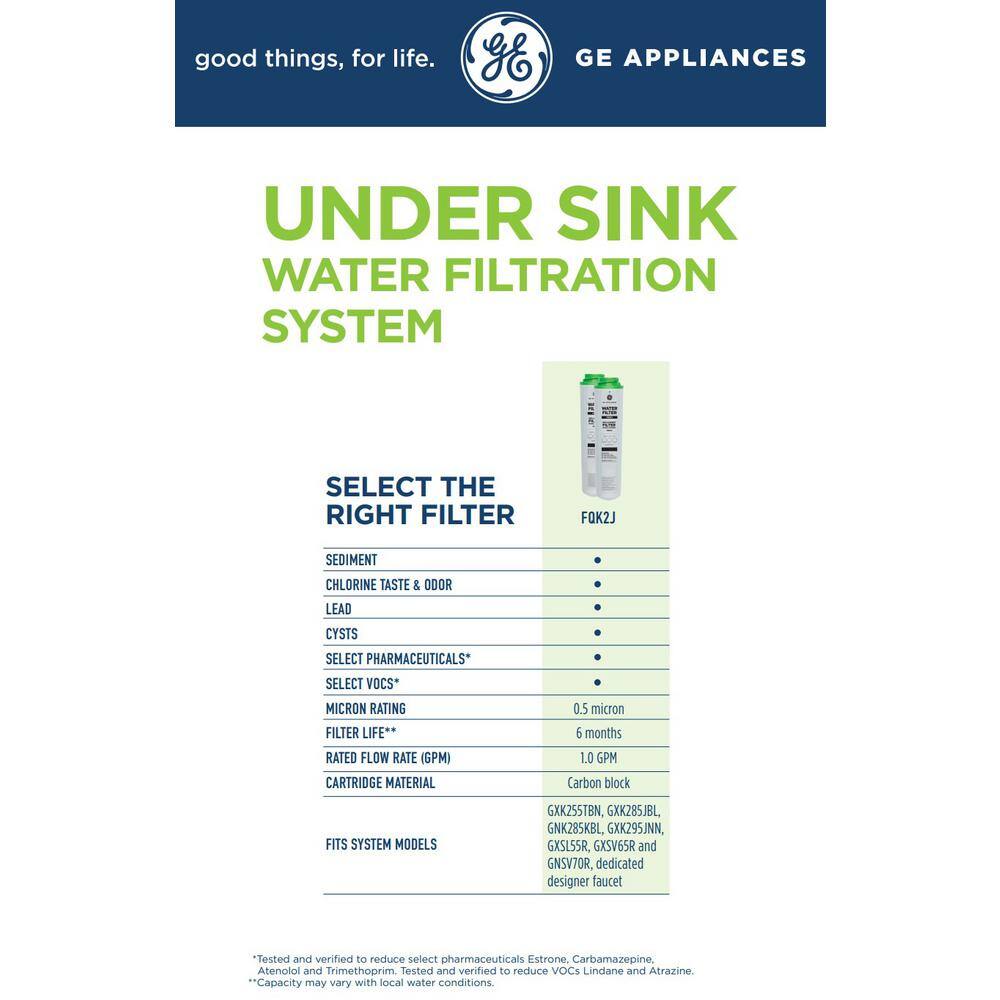 GE Under Sink Dual Stage Water Filtration System with Faucet GXK255TBN