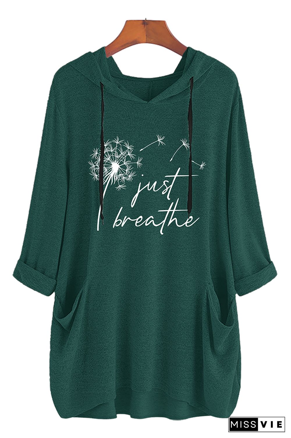 Just Breathe Dandelion Long Sleeves Hooded Dress Wholesale