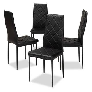 Baxton Studio Blaise Black Faux Leather Upholstered Dining Chair (Set of 4) 146-4PC-8781-HD