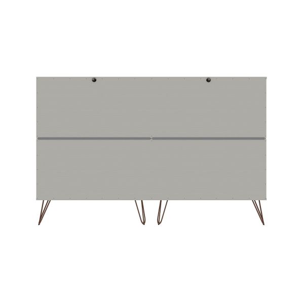 Rockefeller 10-Drawer Double Tall Dresser in Off White and Nature