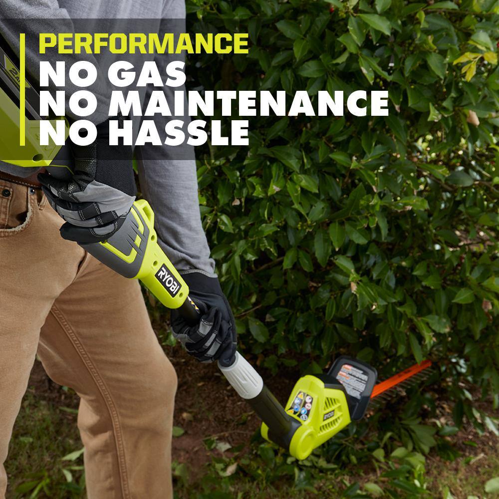 RYOBI 40V 18 in. Cordless Battery Pole Hedge Trimmer with 2.0 Ah Battery and Charger RY40630