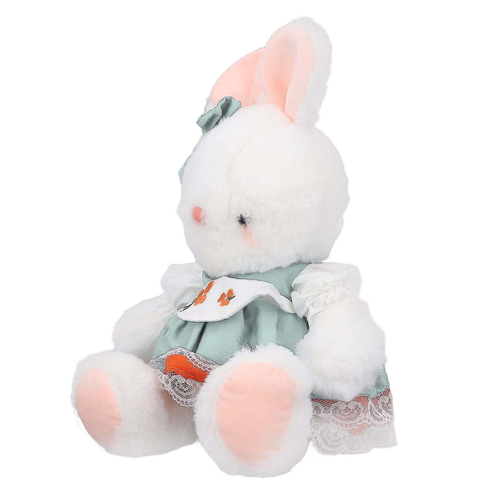 Plush Rabbit Toy Soft Skin Friendly Washable Cute Kids Gift Stuffed Animal Toy for Boys Girls Baby Cyan