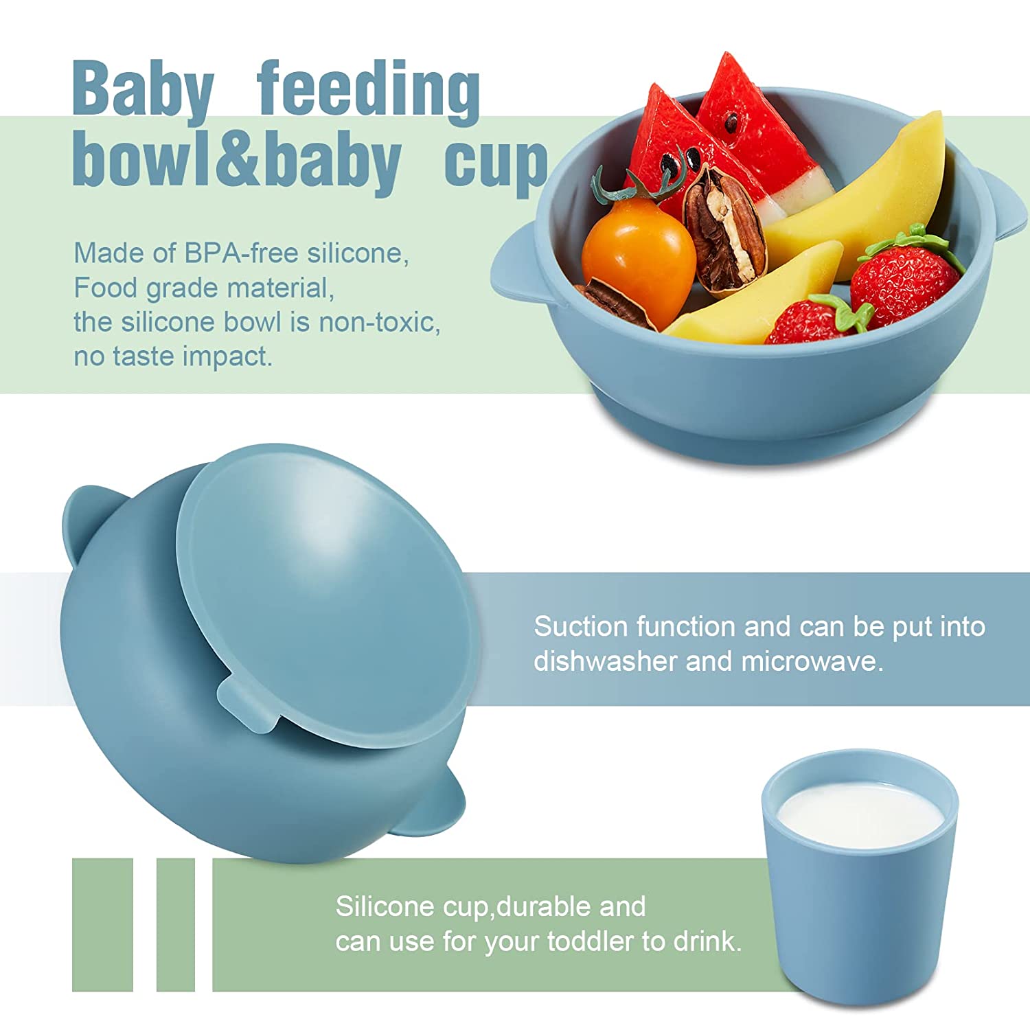 12-piece silicone baby feeding set