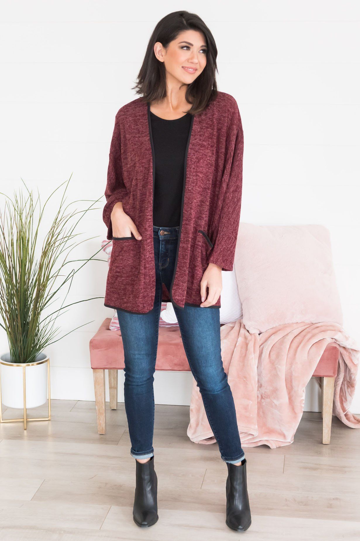 Winter Wishes Modest Cardigan