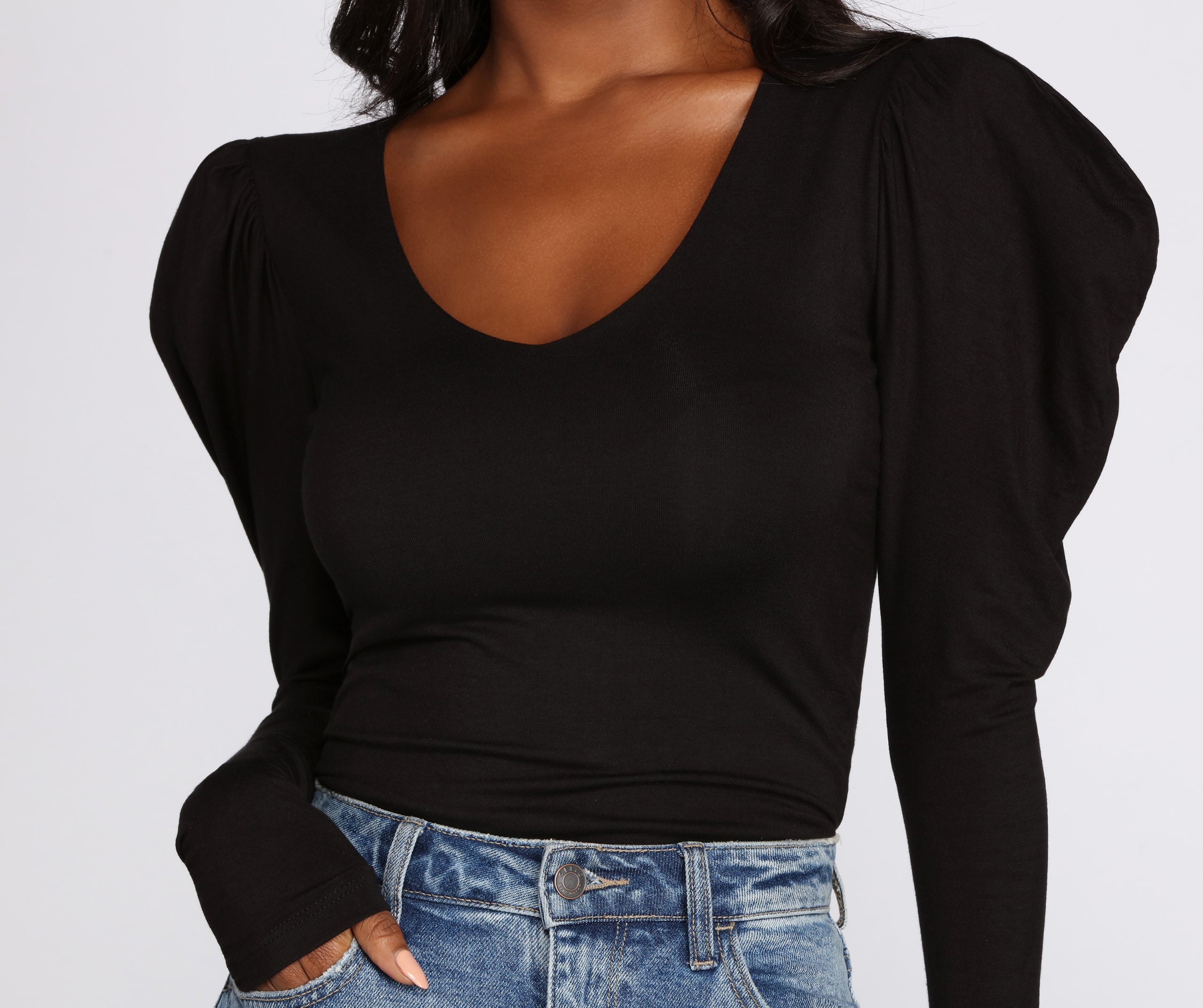 Owning Knit Puff Sleeve Top