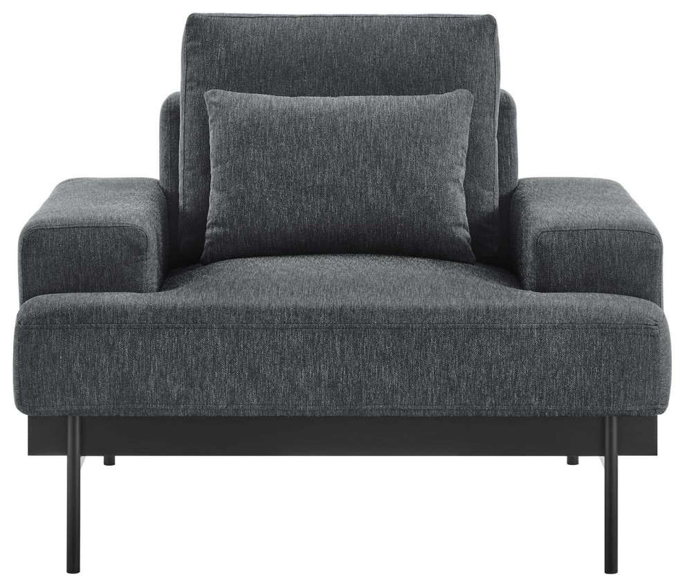 Proximity Upholstered Fabric Armchair  Charcoal   Contemporary   Armchairs And Accent Chairs   by GwG Outlet  Houzz