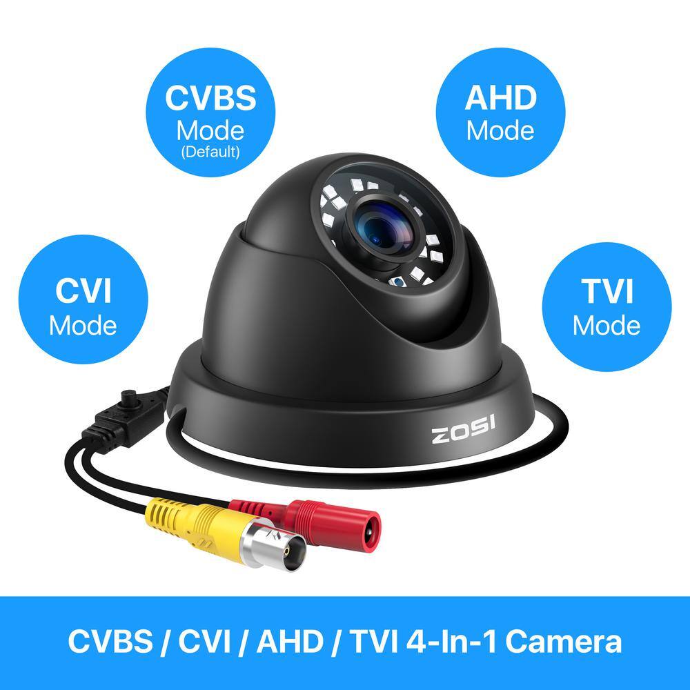 ZOSI Wired 1080p FHD 4-in-1 Outdoor Home Security Camera Compatible for TVICVIAHDCVBS DVR 1AK-4182C-BS