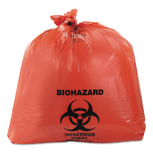 Heritage Bag Healthcare Biohazard Printed Can Liners | 45 gal， 3 mil， 40