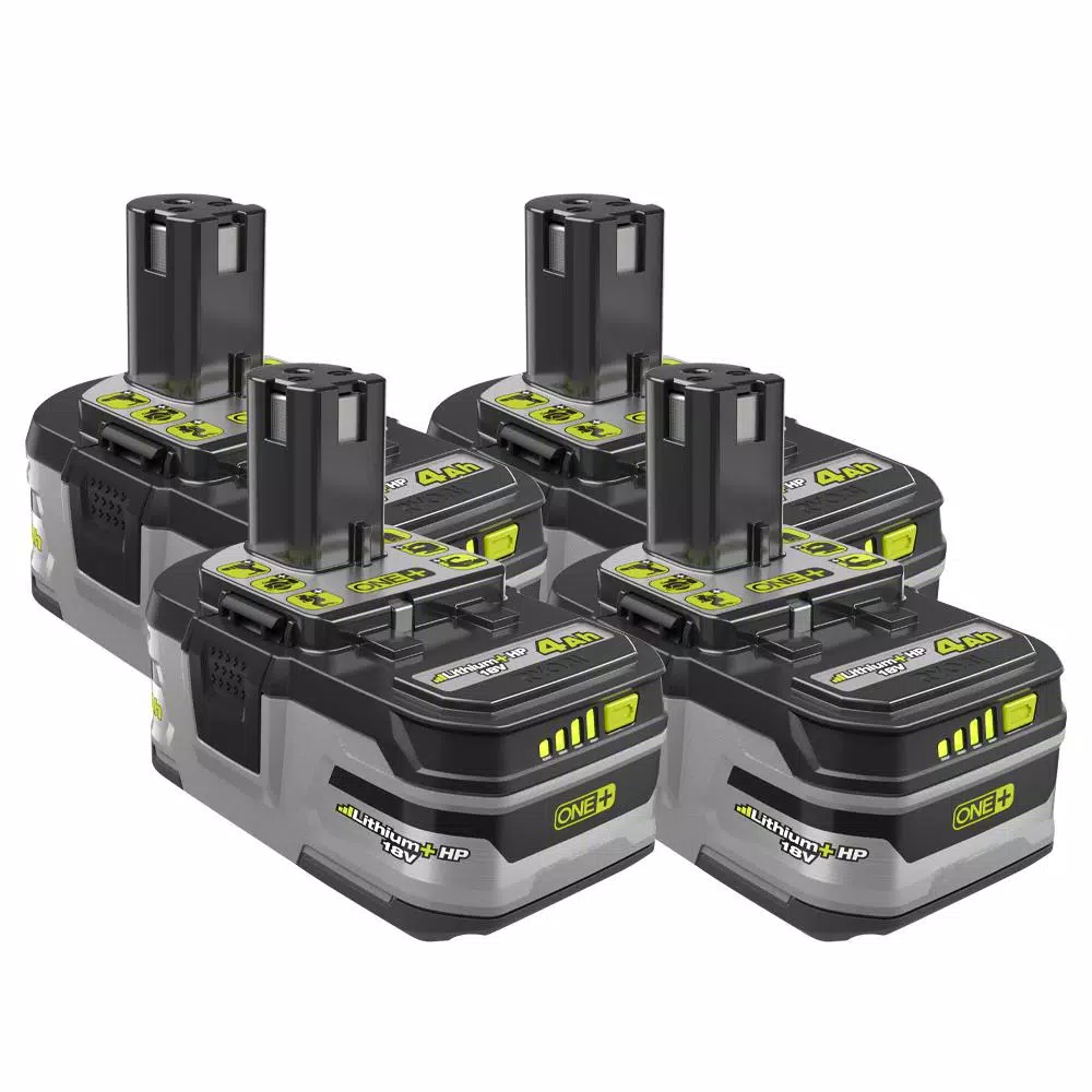 RYOBI 18-Volt ONE+ Lithium-Ion 4.0 Ah LITHIUM+ HP High Capacity Battery 4-Pack and#8211; XDC Depot