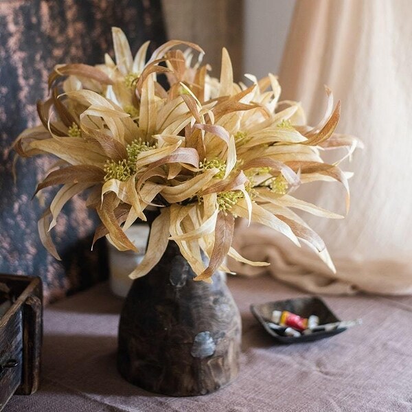 RusticReach Silk Long Eucalyptus Leaf Bunch in Natural Color