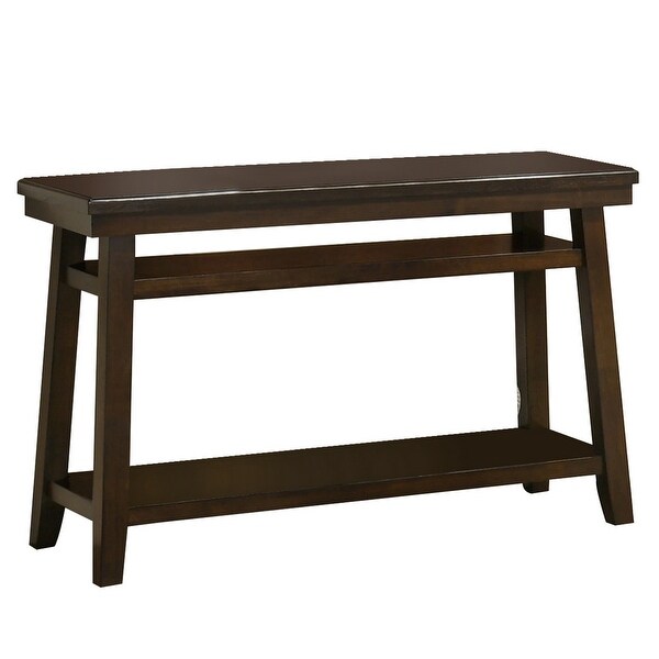 Wooden Console Table with One Open Shelf， Brown