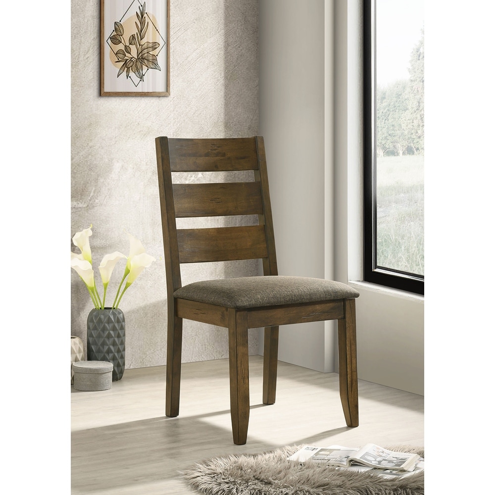 Coaster Furniture Alston Ladder Back Dining Side Chairs Knotty Nutmeg and Grey (Set of 2)   20.00'' x 22.75'' x 38.00''