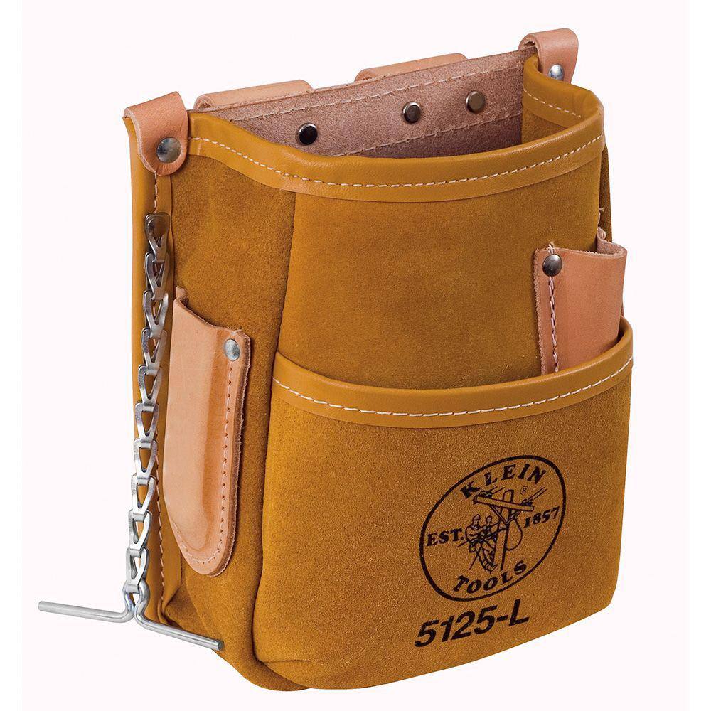 Klein Tools Pocket Tool Pouch with Tape Thong Leather 5125L