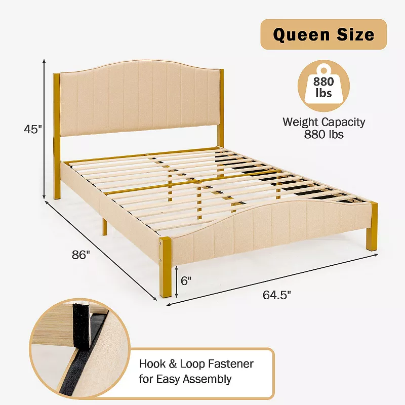 Upholstered Bed Frame with Quilted Headboard