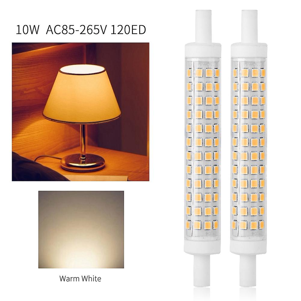 2pcs r7s 10W 120 LED Bulb Light Double Ended Halogen Lamp Replacement AC85-265V(Warm White)