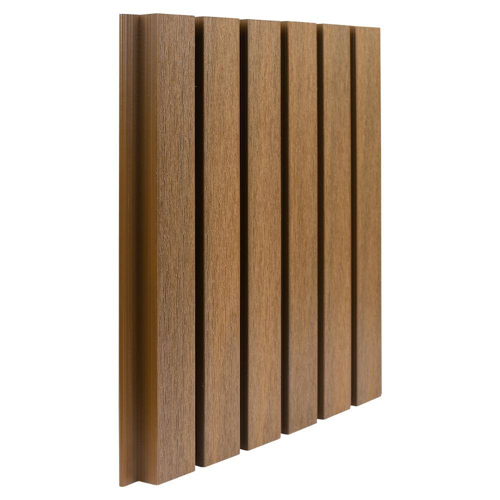 NewTechWood European Siding System 7.7 in. x 192 in. Composite Belgian Board Siding in Peruvian Teak (10-Piece) UH58-16-TK-10