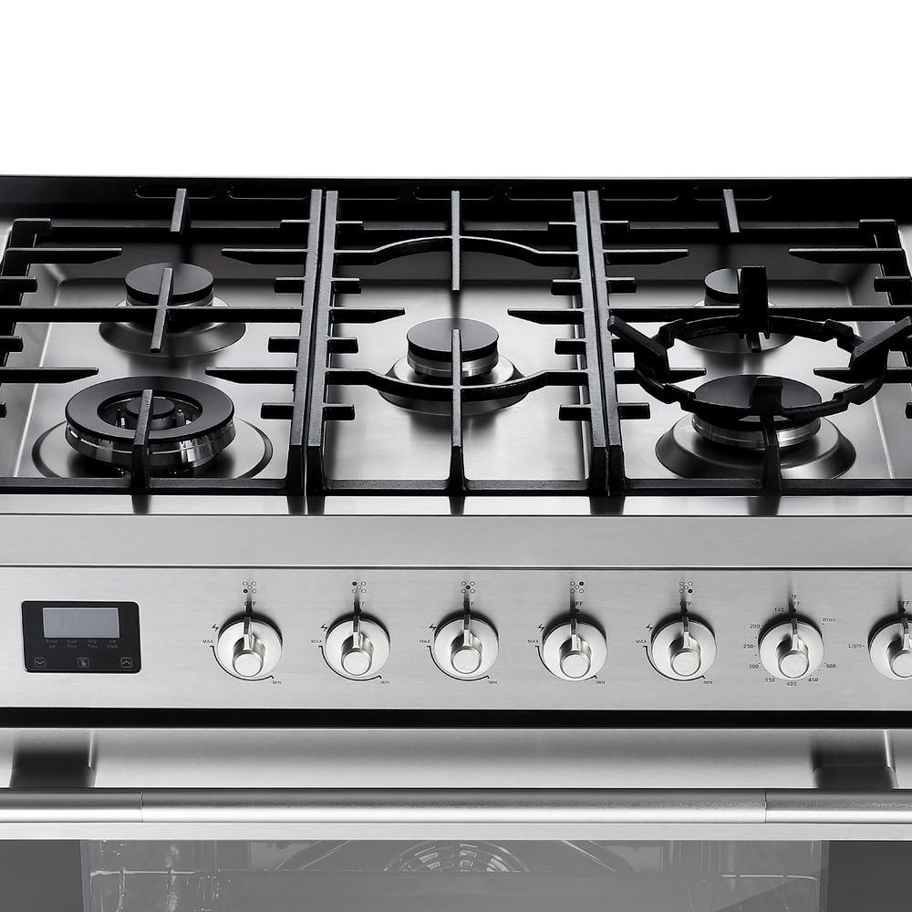 Empava 30 in. 5.0 cu. ft. Slide-In Single Oven Gas Range with 5 Sealed Burner Cooktop and Drawer in Stainless Steel EMPV-30GR06