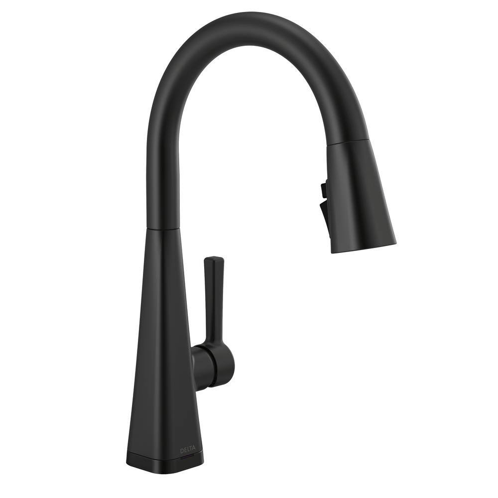 Delta Lenta Touch Single-Handle Pull-Down Sprayer Kitchen Faucet with ShieldSpray Technology in Matte Black 19802TZ-BL-DST