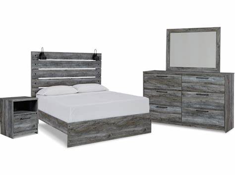 Baystorm Queen Storage Bed with Dresser and Mirror