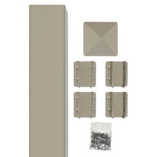 SIXTH AVENUE BUILDING PRODUCTS SUPPLYING THE WORLD Belfast 4 in. x 4 in. x 8 ft. Tan Vinyl Fence Post Kit LBP8702