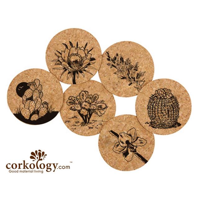 Corkology 410 Southwest Plants Cork Coaster Sets