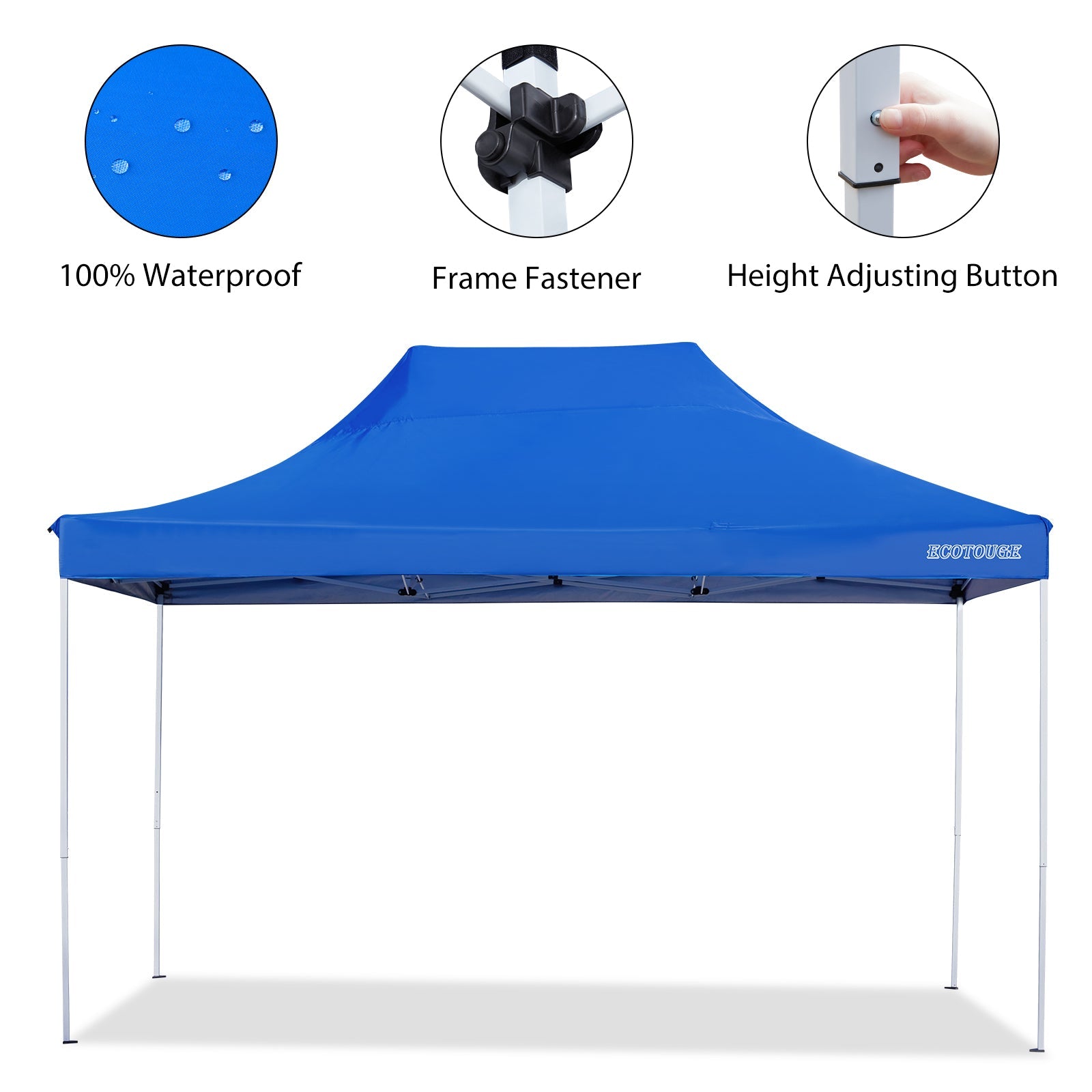 10 x 15 Pop up Canopy with Wheeled Roller Bag, Folding Instant Patio Canopy,Anti-UV Canopy Tent（Blue)