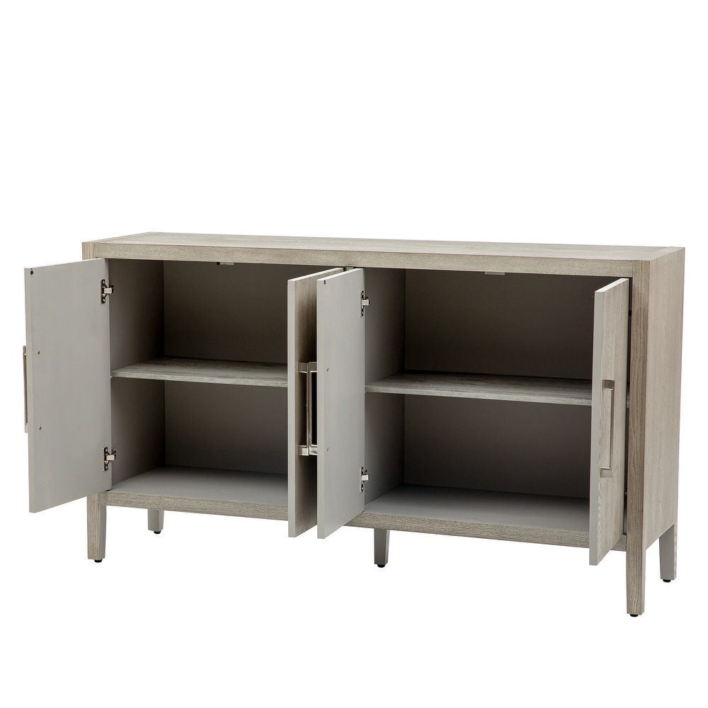 Storage Cabinet Sideboard Wooden Cabinet with 4 Metal handles  4 Shelves and 4 Doors for Hallway