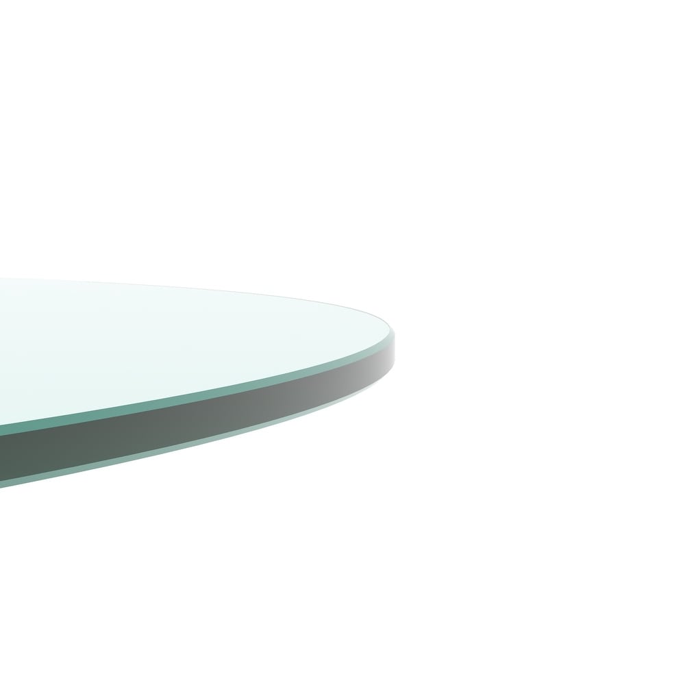 Round Tempered Glass Table Top Beveled Polished Edge (Only Table Top)