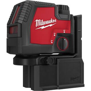 MW Green 100 ft. Cross Line and Plumb Points Rechargeable Laser Level with REDLITHIUM Lithium-Ion USB Battery and Target 3522-21-48-35-1111