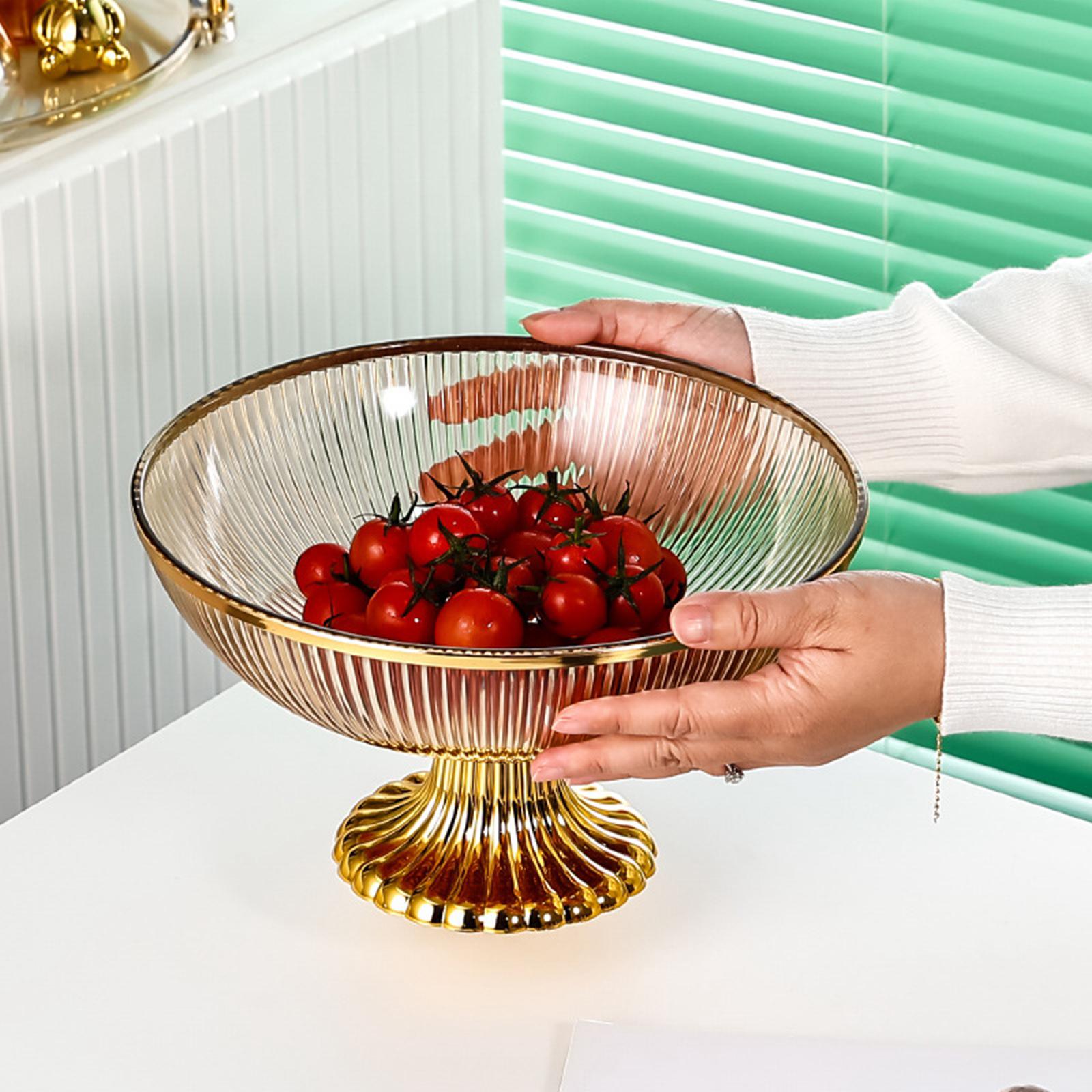 Fruit Bowl Serving Bowl Salad with Base Fruit Basket Fruit Vegetable Brown