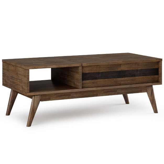 Wright Lift Top Coffee Table Rustic Natural Aged Brown Wyndenhall