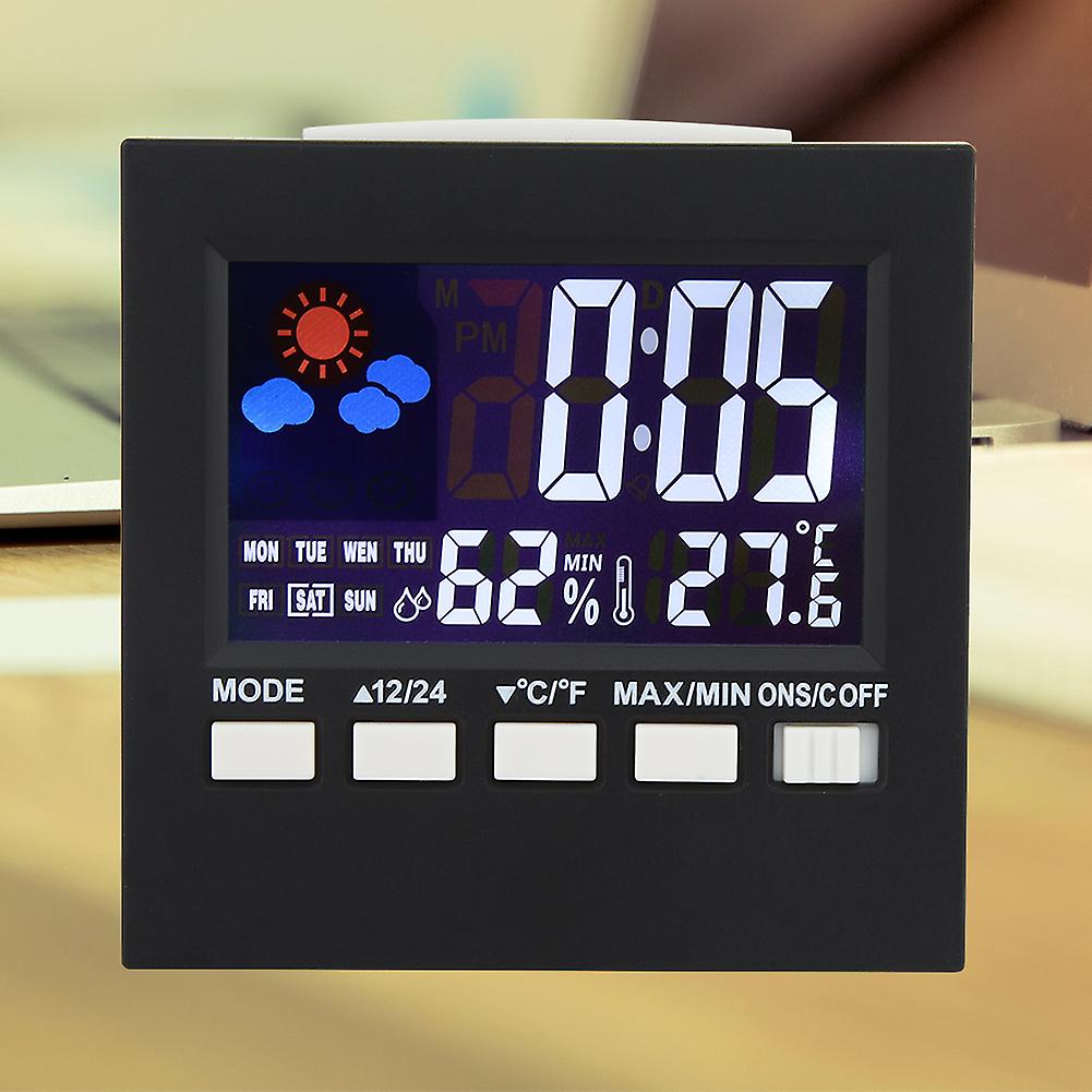 Multi purpose Sound Control Backlight Digital Alarm Clock Thermometer Hygrometer