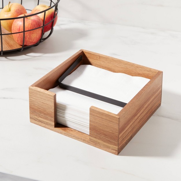 Wood Napkin Holder Black