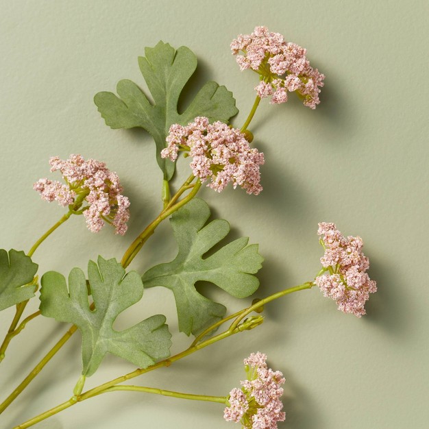 Faux Blush Pink Sedum Flower Stem With Magnolia